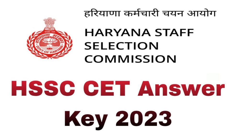 HSSC CET Mains Answer Key 2023
